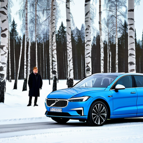 Home 6 **
"A modern electric car parked in a snowy Finnish landscape, surrounded by birch trees, fully clothed people admiring the car, appropriate attire, safe for work, perfect anatomy, natural proportions, professional photography, high quality, family-friendly."
**
